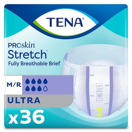 Tena Proskin Stretch Ultra Tena Stretch Ultra Incontinence Brief, Medium, 36PK 67802